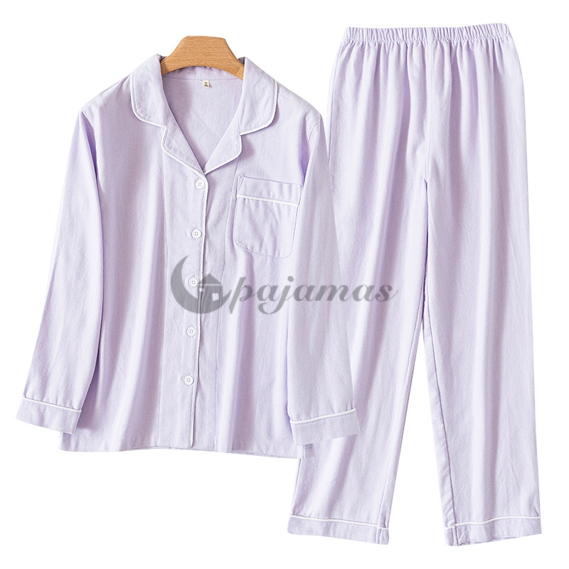 レディース 長袖  パジャマ セット 可愛い 薄手 高級  折り襟 全3色  シンプル 柔らかい