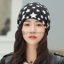 カジュアル ファッション ナイト キャップ  肌に優しい 星柄 軽さ 薄手 配色