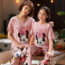 おしゃれ パジャマ 親子 部屋着 かわいい 女性 ディズニー おしゃれ  半袖 パンツ