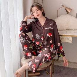 長袖 パンツ シルク パジャマ セット セクシー ルームウェア  気質♪  肌に優しい