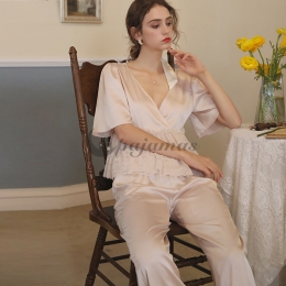 クラシックムード チャーミング ルームウェア セットアップ 半袖パジャマ パジャマ