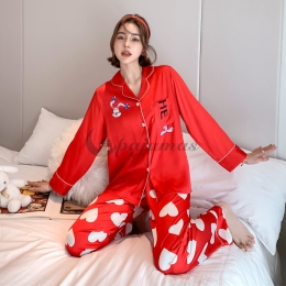 セクシー  パジャマ レディース シルク 薄手 長袖  ルームウェア セット 部屋着 清純 女子 肌に優しい