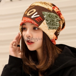 デザイン感 抜群の肌触り コットン 幾何学模様 写真と同じ ナイトキャップ 小物