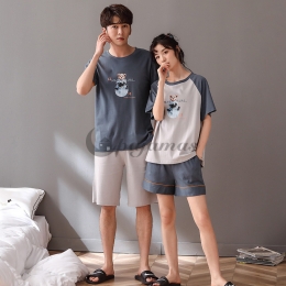 ルームウェアパジャマ カップル カジュアル 半袖 短パンツ  肌触り抜群 柔らかい