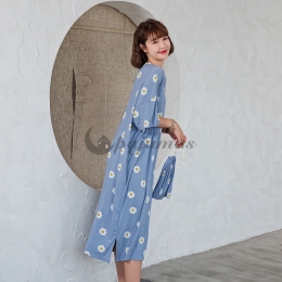 パジャマ レディース 半袖 ワンピース パジャマ マタニティ 妊婦 韓流スタイル♥ 肌に優しい  花柄 軽さ