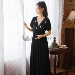 レディース パジャマ かわいい セクシー  コットン Vネック ハイウエスト ルーズ  レース   きれいめ   キュート