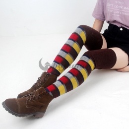 可愛い 靴下 レディース 暖かい 冬用 レッグウォーマ チェック柄 配色