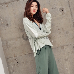 レディース パジャマ 長袖 セクシー ルームウェア セット 寝心地良い ルーズ Ⅴネック