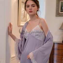 スタイリッシュ 長袖 無地 切り替え  トップス ワンピース セットアップ パジャマ