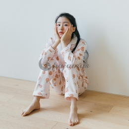 女性力を高める~  部屋着 睡眠 自宅 保温 防寒 コットン 折り襟 長袖 ピンク パッド入り 長袖パジャマ・厚手 パジャマ