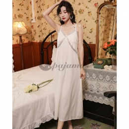 レース パジャマ セクシー ワンピース  コットンキャミソール  肌に優しい  耐久性 エレガント✿