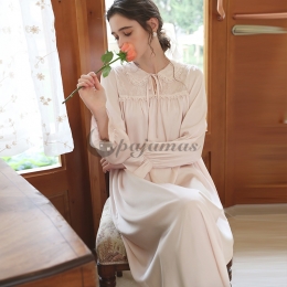 キュート スウィート ルーズ レース 折り襟 リボン ワンピース パジャマ