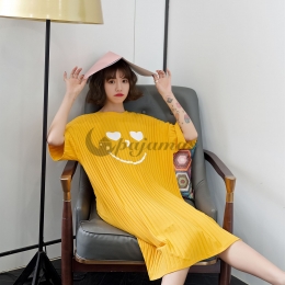 半袖 ワンピース パジャマ 可愛い マタニティ  妊婦 肌触り コットン ラウンドネック シンプル 柔らかい